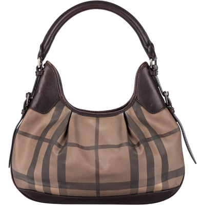 Burberry Smoked Check Brooklyn Hobo Shoulder Bag