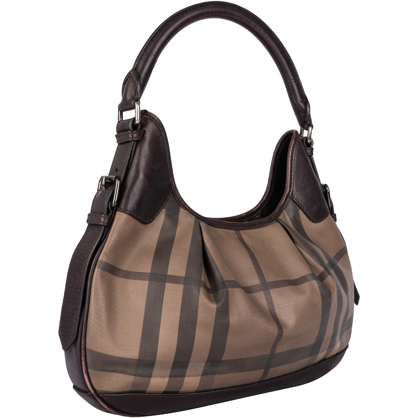 Burberry Smoked Check Brooklyn Hobo Shoulder Bag