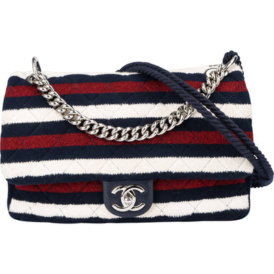 Chanel Limited Multicolor Jersey Single Flap Crossbody Bag