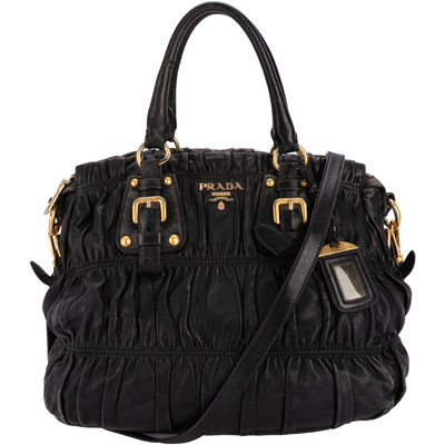 Prada Leather Gaufre Shopping Handbag