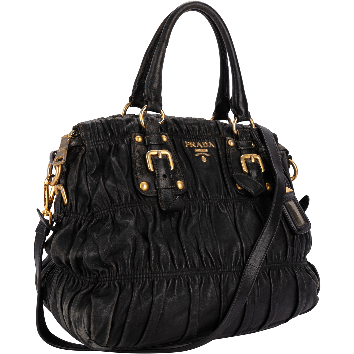 Prada Leder-Gaufre-Einkaufshandtasche