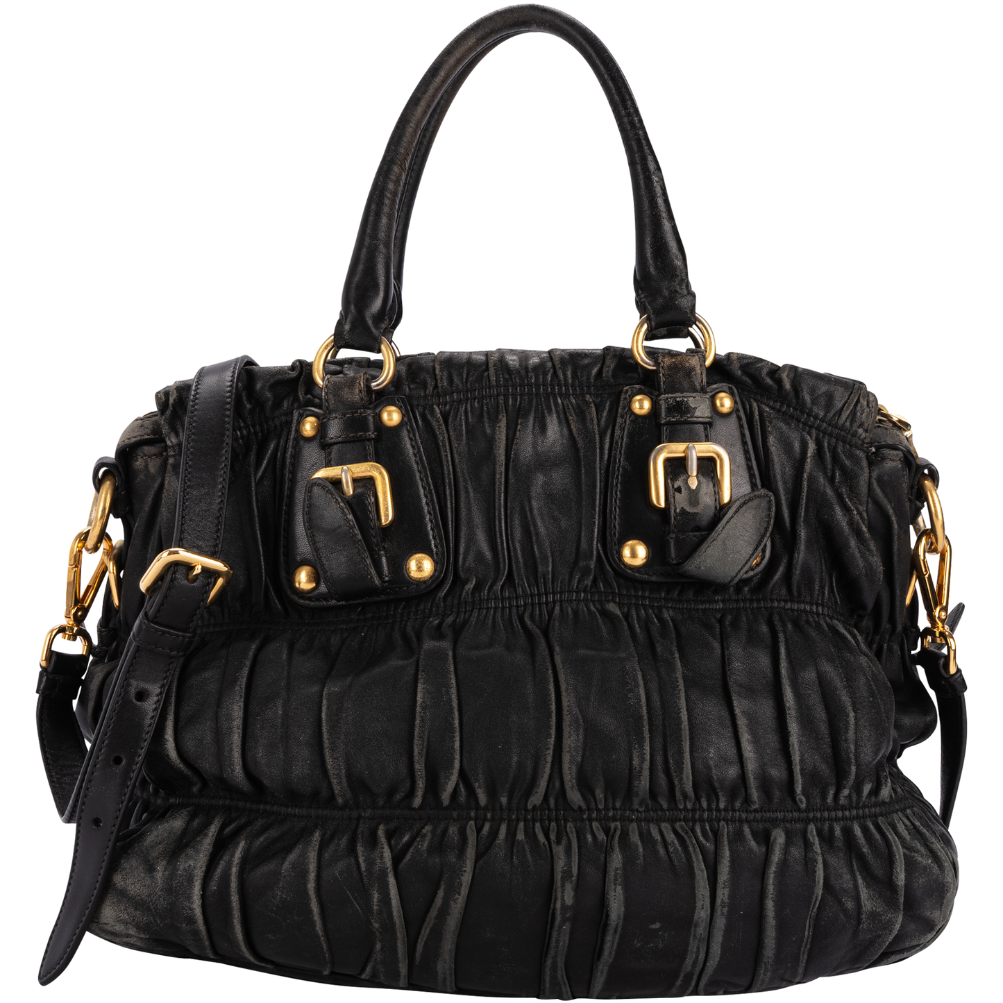 Prada Leder-Gaufre-Einkaufshandtasche