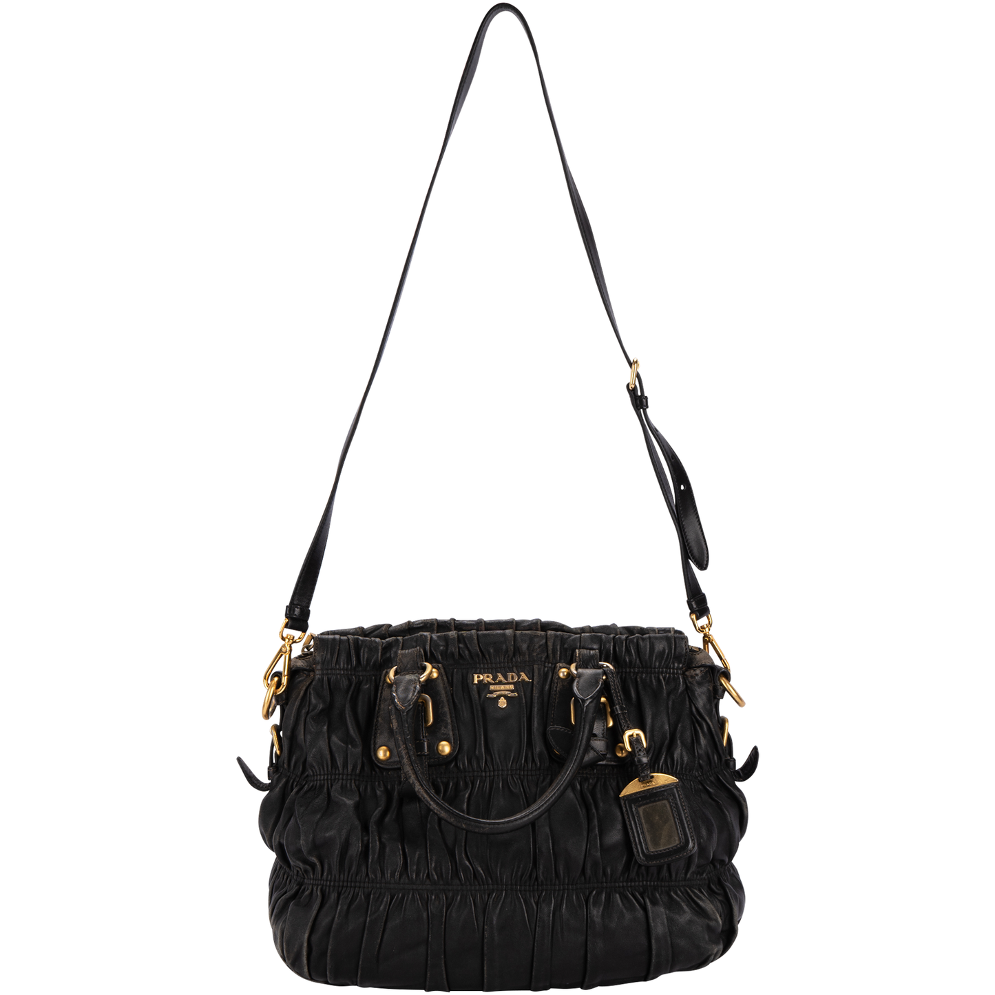 Prada Leder-Gaufre-Einkaufshandtasche