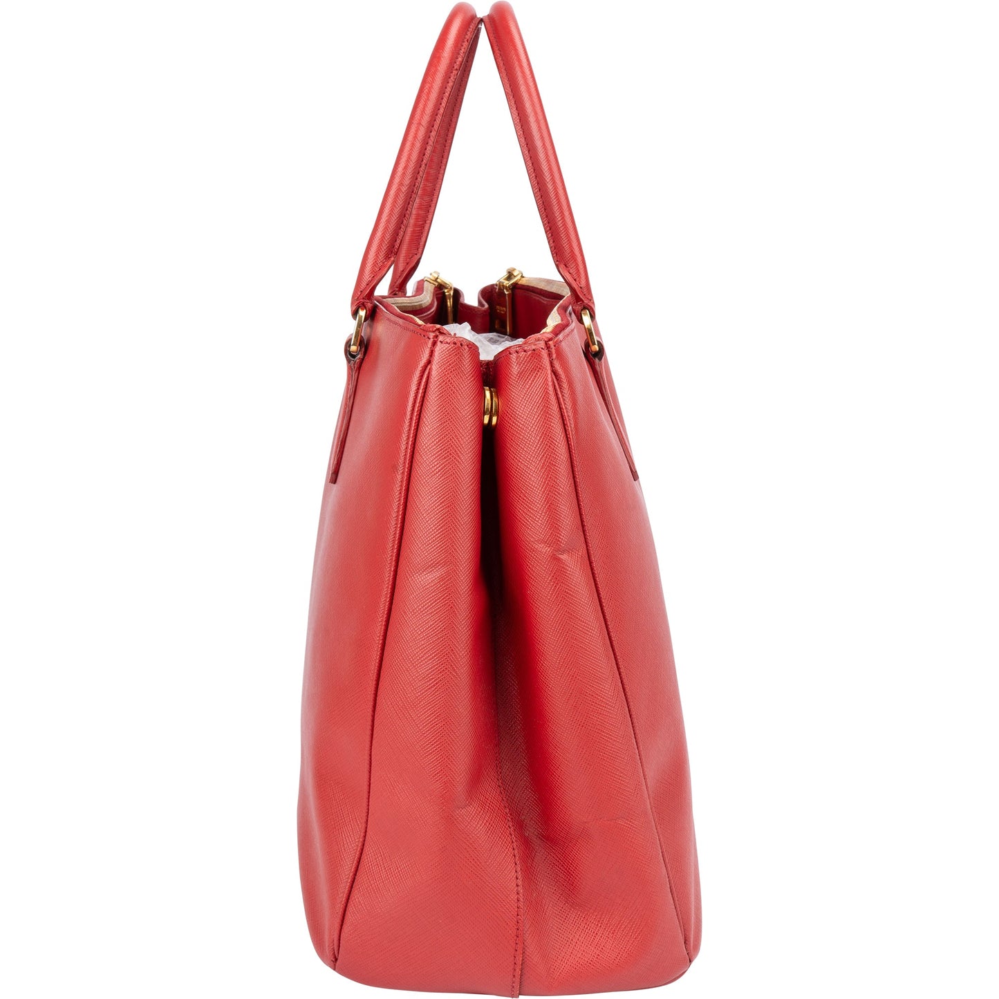Prada Red Saffiano Leather Galleria Handbag