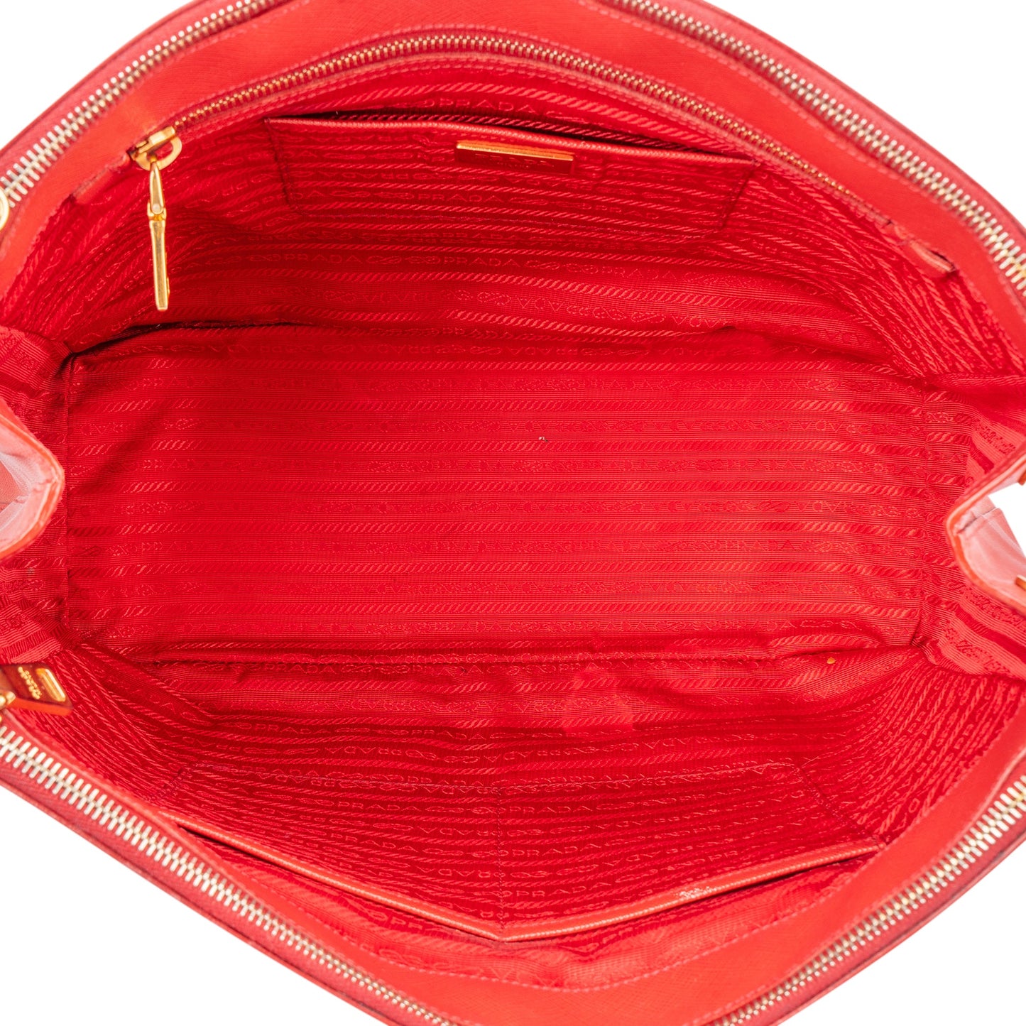 Prada Red Saffiano Leather Galleria Handbag