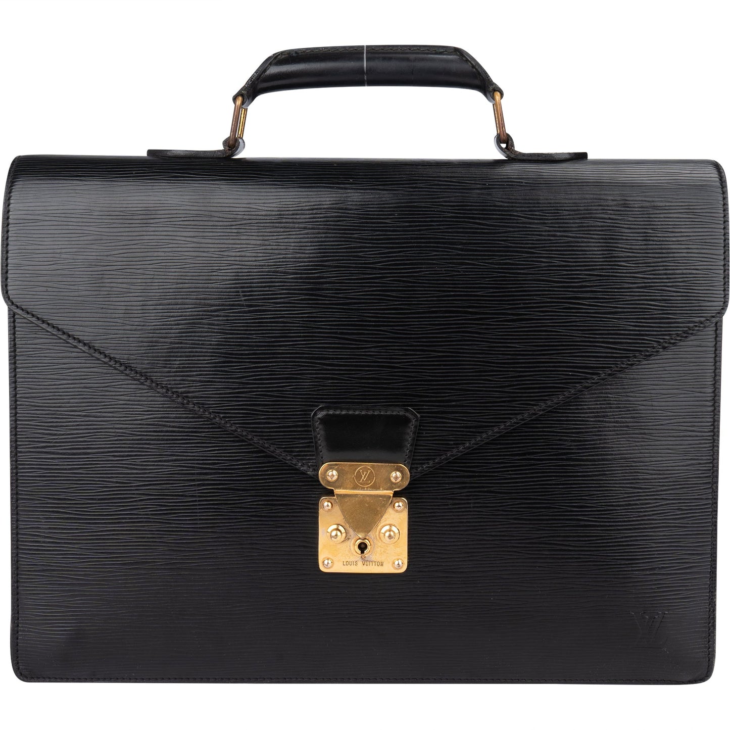 Louis Vuitton Noir Epi Leather Serviette Business Handbag