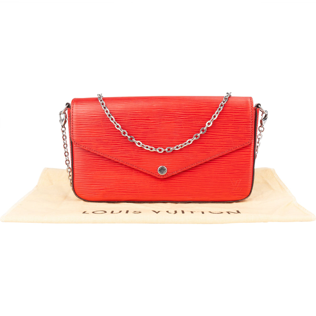 Louis Vuitton Rouge Epi Leather Felicie Crossbody Bag