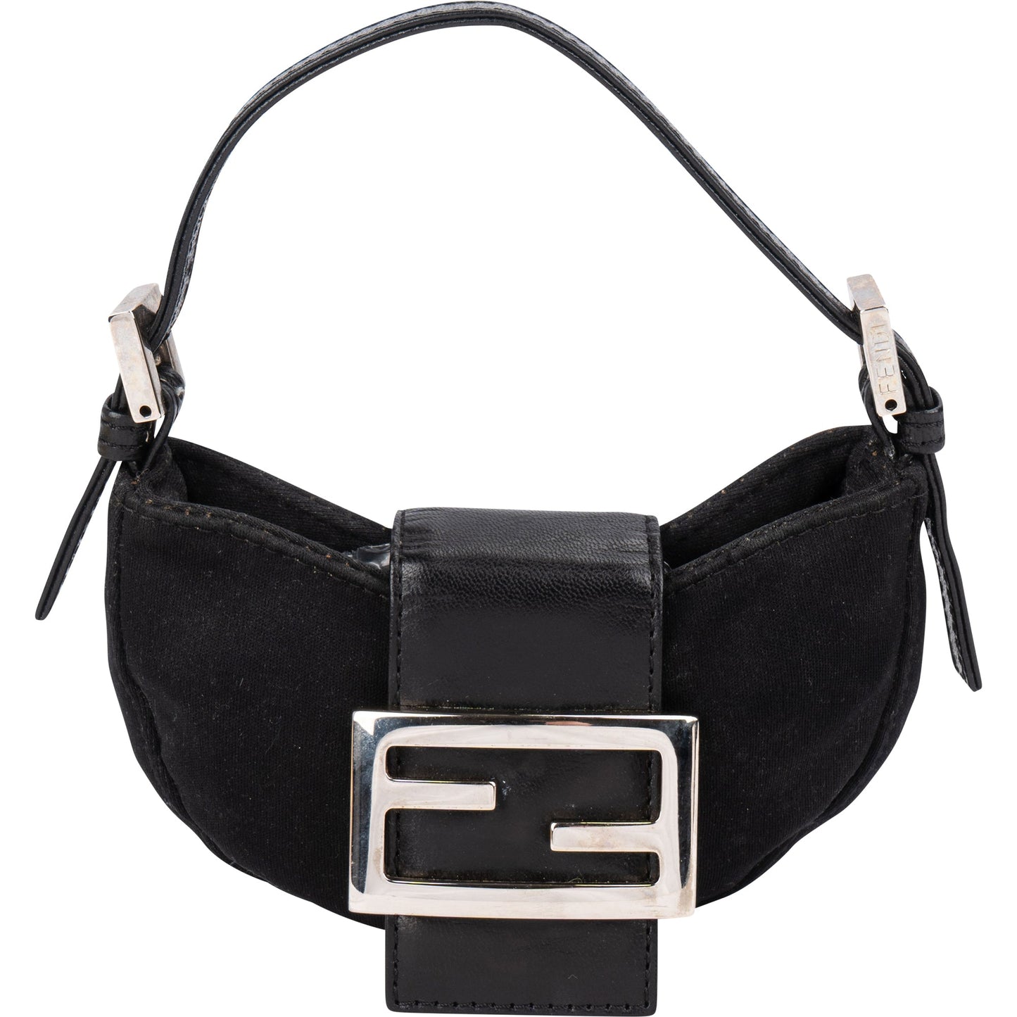 Fendi Cotton FF Buckle Micro Croissant Handbag