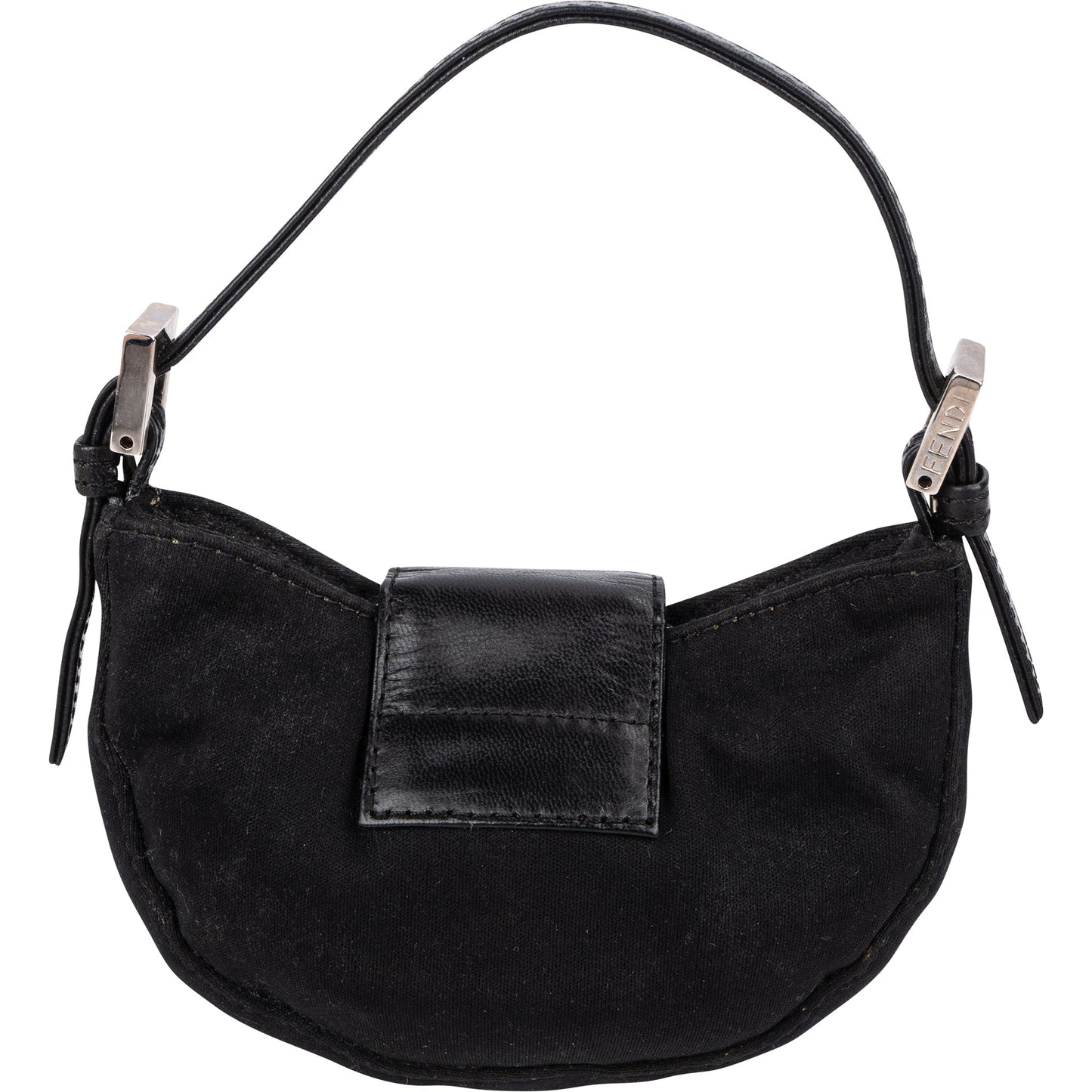 Fendi Cotton FF Buckle Micro Croissant Handbag
