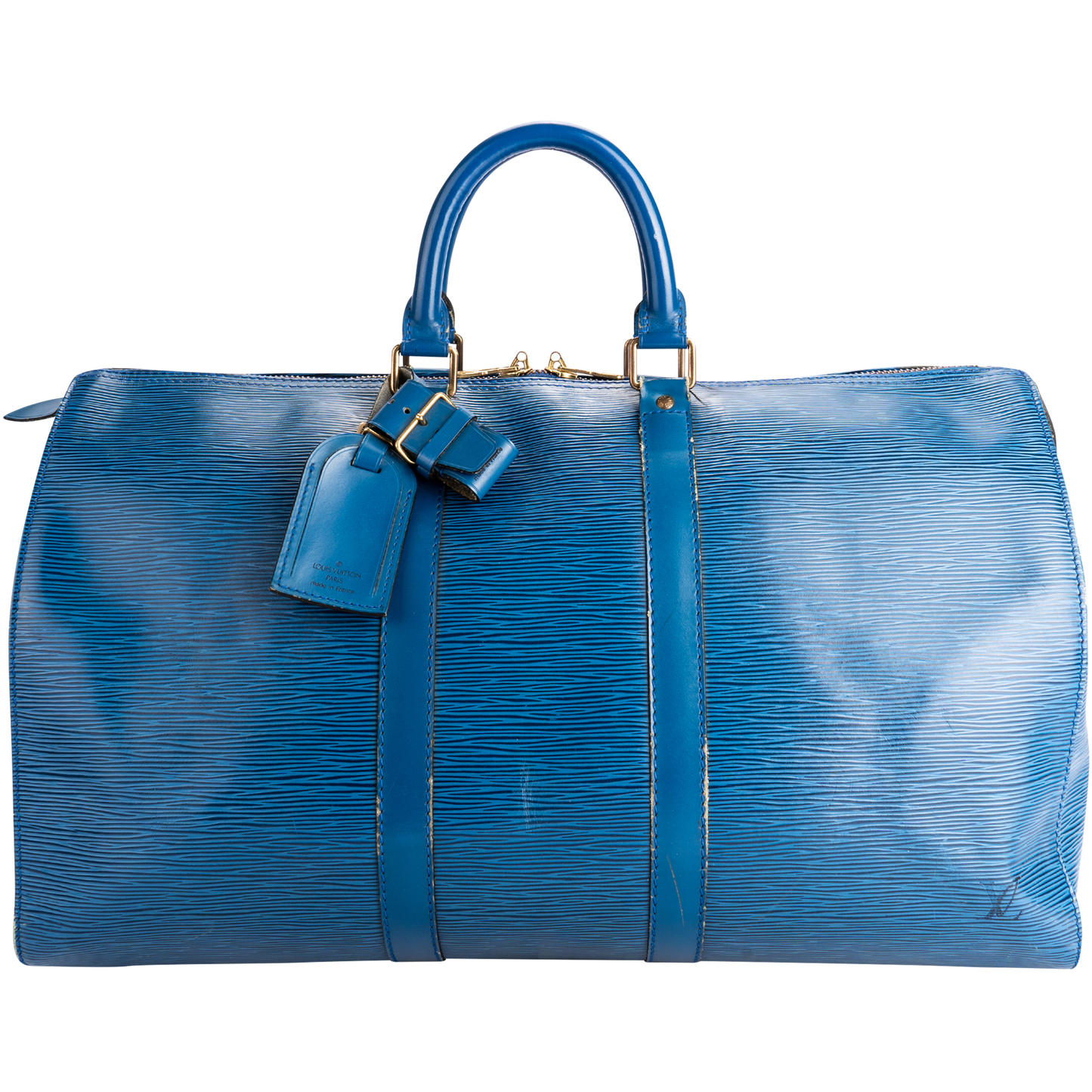 Louis Vuitton Blue Epi Leather Keepall 45