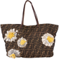 Fendi Zucca Monogram Flower Shopper Bag