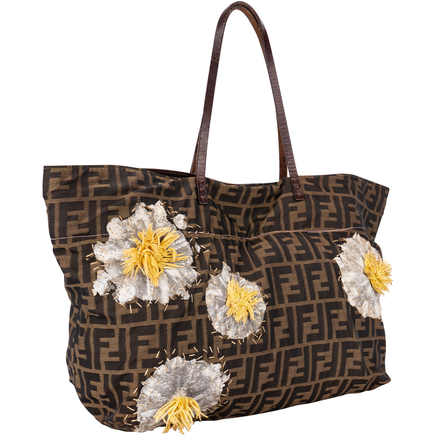 Fendi Zucca Monogram Flower Shopper Bag