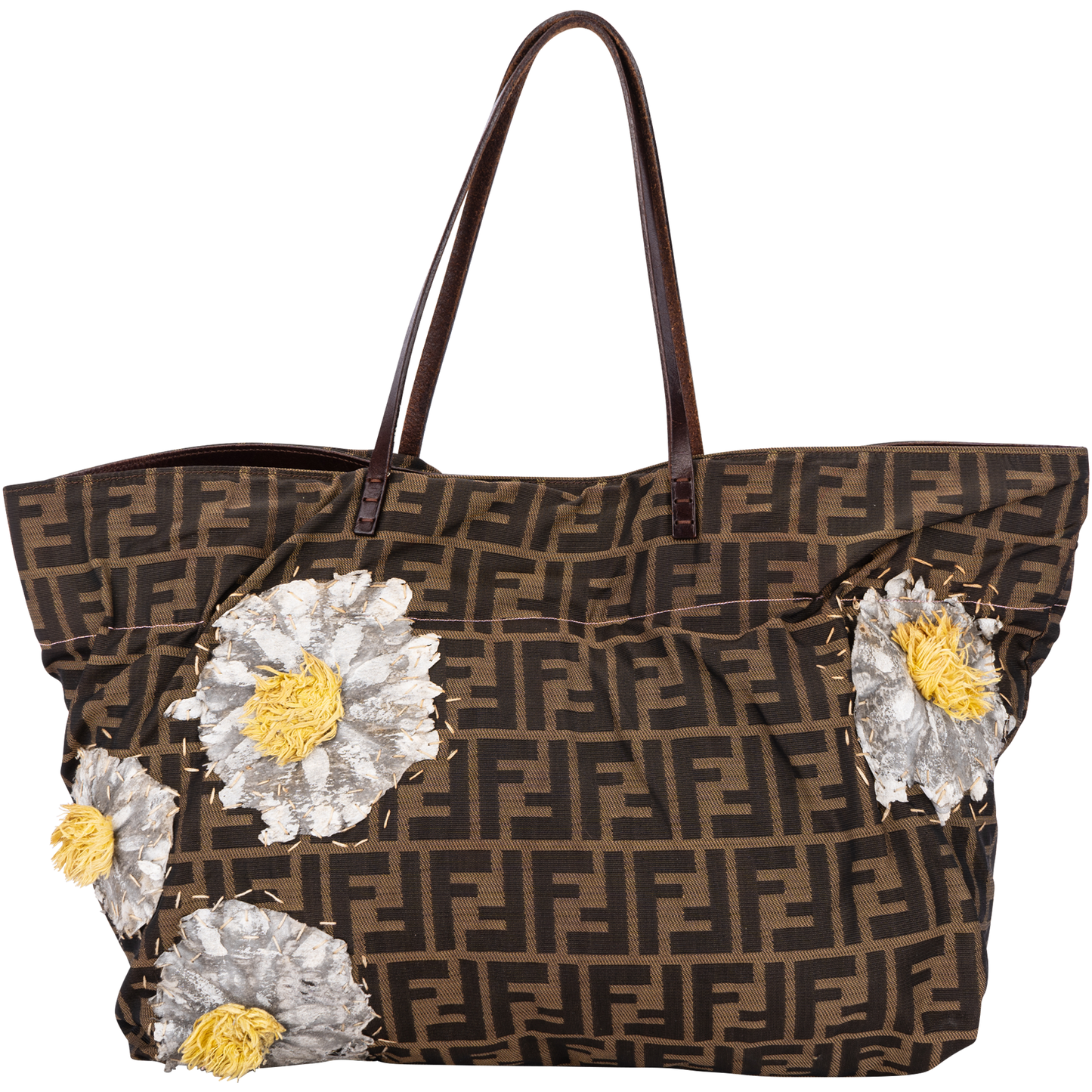 Fendi Zucca Monogram Flower Shopper Bag