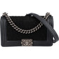Chanel Braided Fabric Boy Single Flap Crossbody Bag