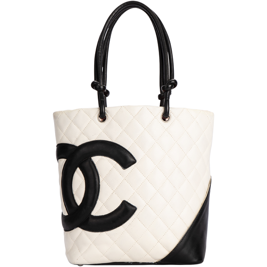 Chanel White Cambon Line Leather Tote Bag