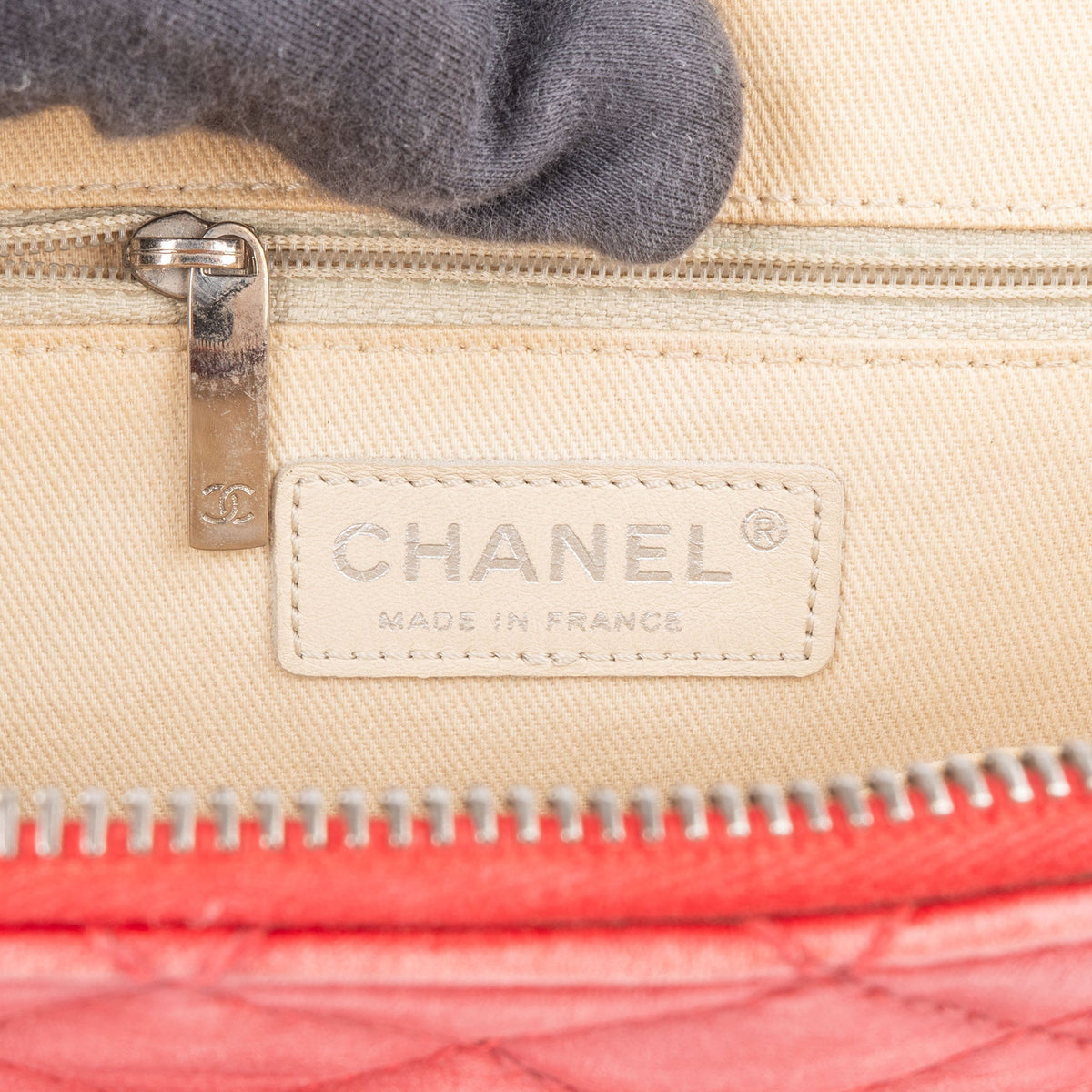 Chanel Rouge Quilted Lambskin CC Shoulder Bag