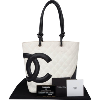 Chanel Quilted Bicolor Lambskin Cambon Handbag
