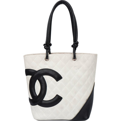 Chanel Quilted Bicolor Lambskin Cambon Handbag