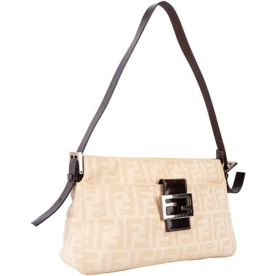 Fendi Zucca Monogram Baguette Shoulder Bag