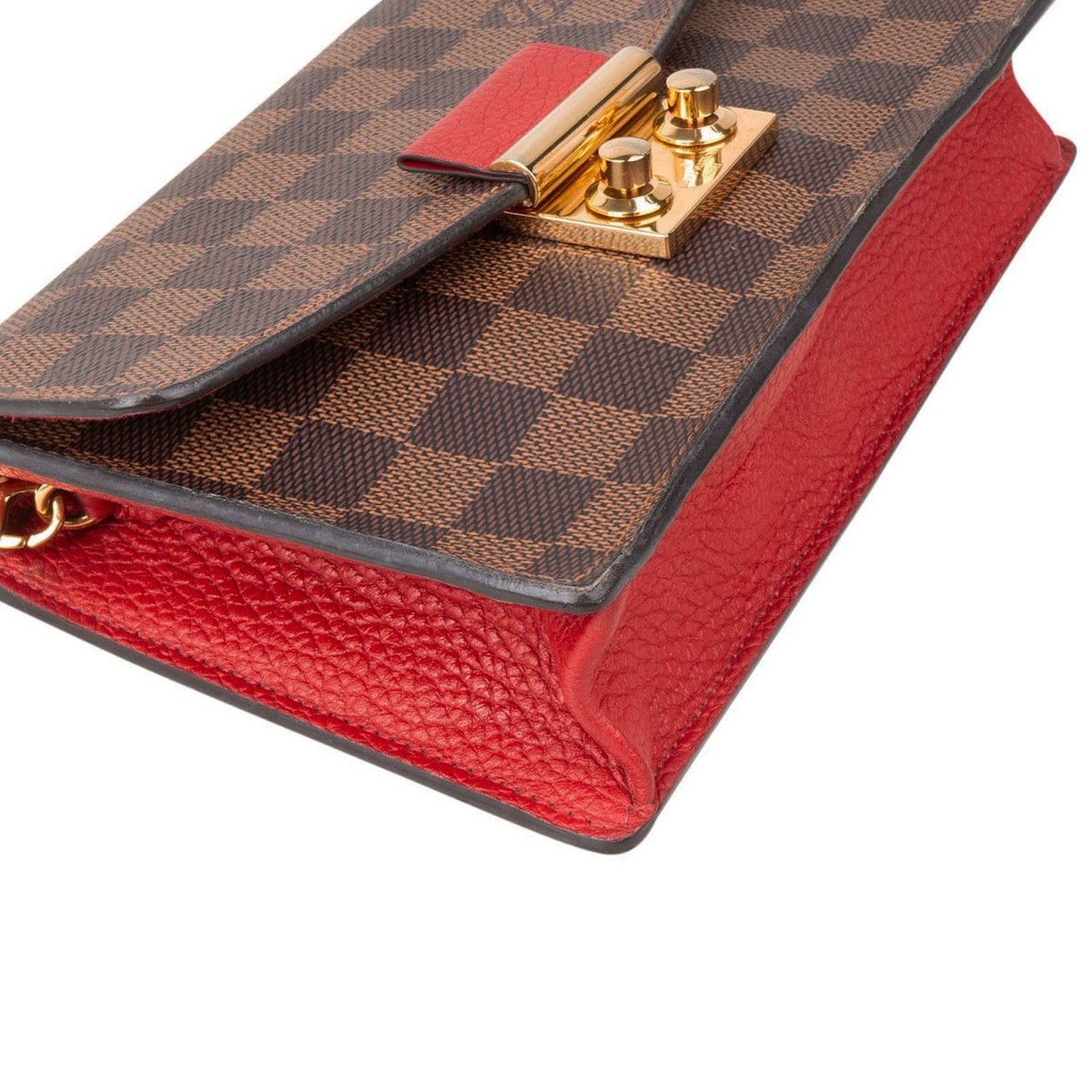 Louis Vuitton Monogram Damier Ebene Canvas Croisette Wallet On Chain Crossbody Bag