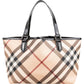 Burberry Nova-Check Monogram Patent Leather Tote Shoulder Bag