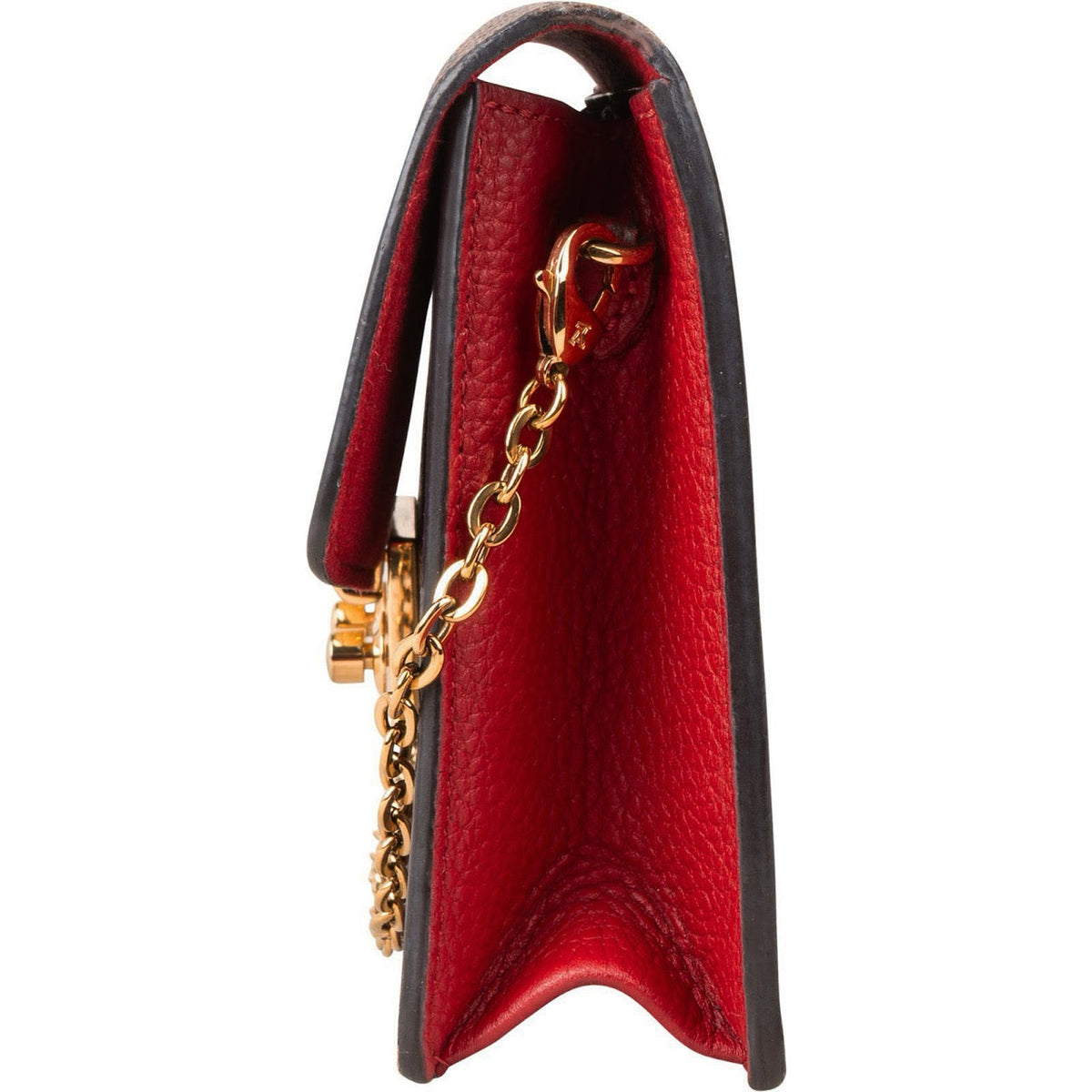 Louis Vuitton Monogram Damier Ebene Canvas Croisette Wallet On Chain Crossbody Bag
