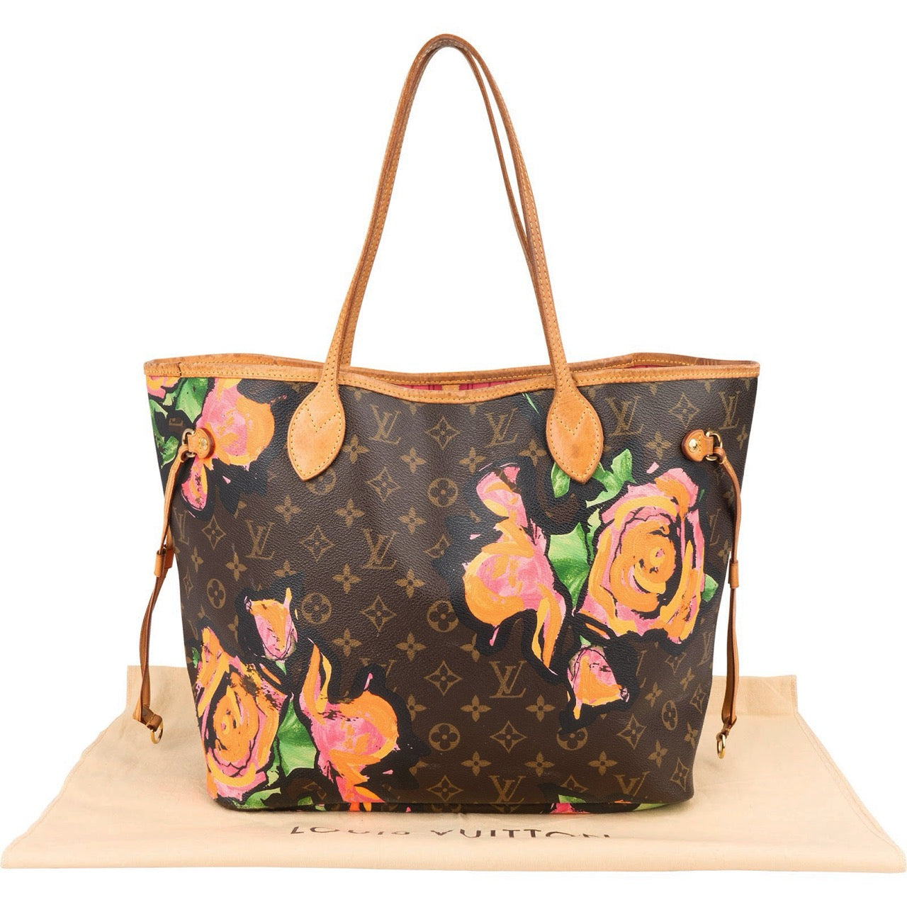 Louis Vuitton Limited Monogram Roses Neverfull MM Shoulder Bag