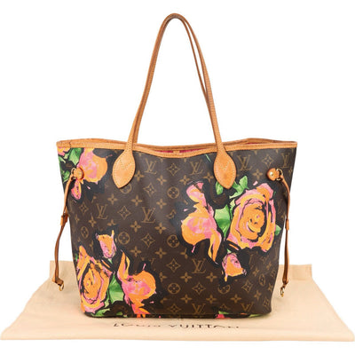Louis Vuitton Limited Monogram Roses Neverfull MM Shoulder Bag