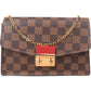 Louis Vuitton Monogram Damier Ebene Canvas Croisette Wallet On Chain Crossbody Bag