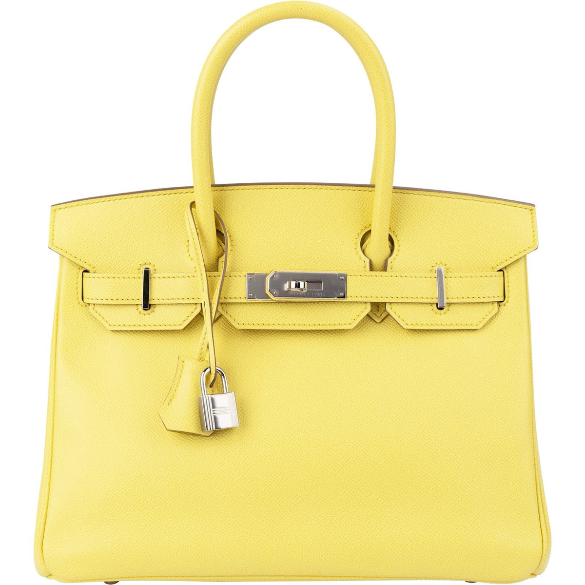 Hermès Soufre Epsom Leather Palladium Birkin 30 Handbag