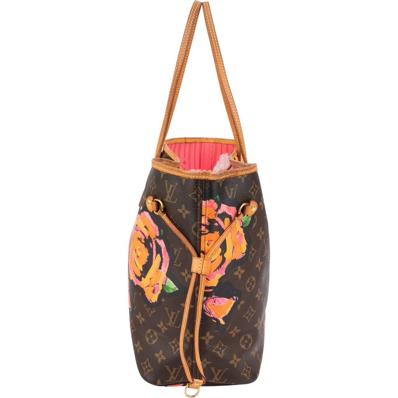 Louis Vuitton Limited Monogram Roses Neverfull MM Shoulder Bag