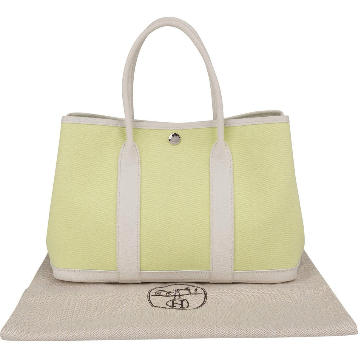 Hermès Toile Canvas Leather Garden Party 30 Tote Handbag