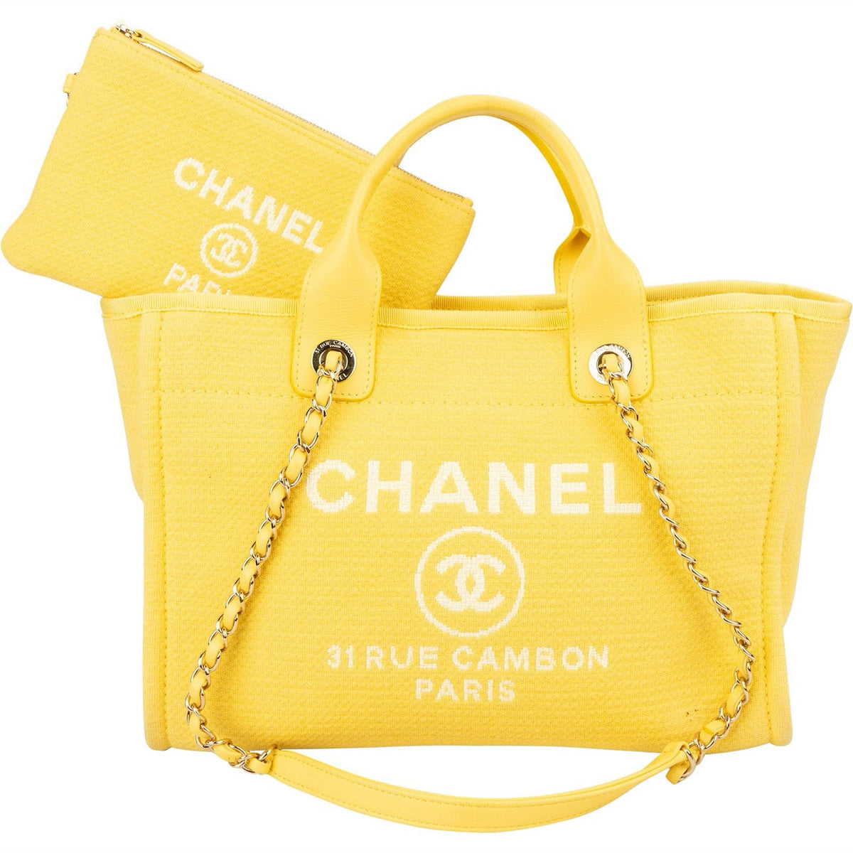 Chanel Canvas Small Deauville Tote Handbag