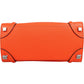 Céline Orange Grained Leather Luggage Handbag