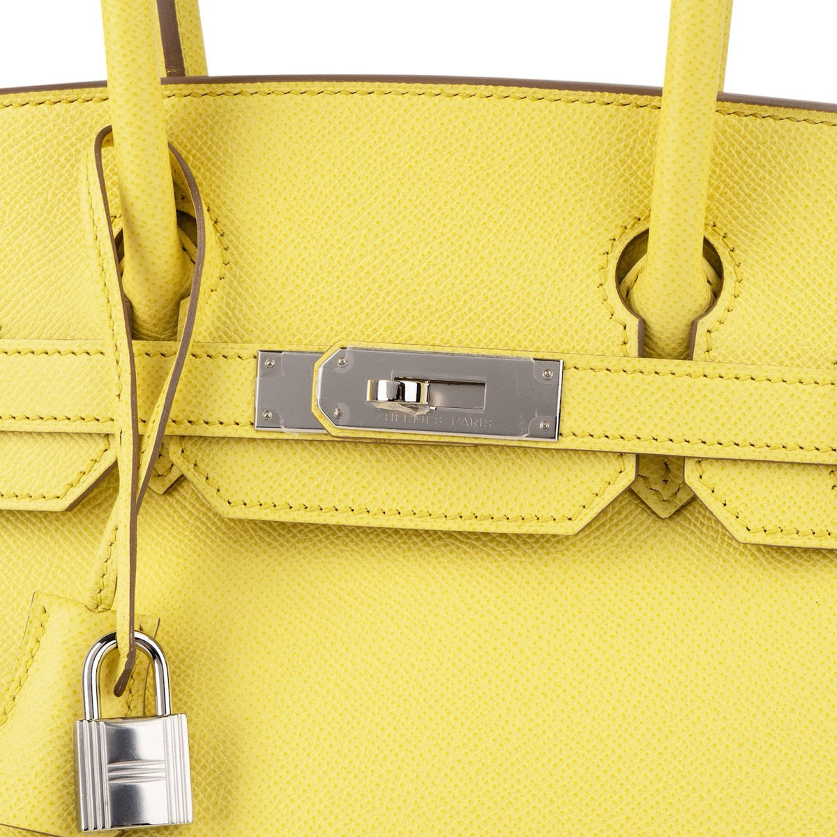 Hermès Soufre Epsom Leather Palladium Birkin 30 Handbag