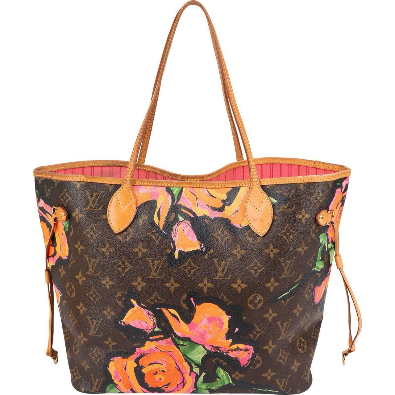 Louis Vuitton Limited Monogram Roses Neverfull MM Shoulder Bag