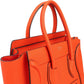 Céline Orange Grained Leather Luggage Handbag