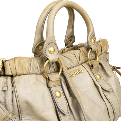 Miu Miu Vitello Lux Leather Bow Handbag
