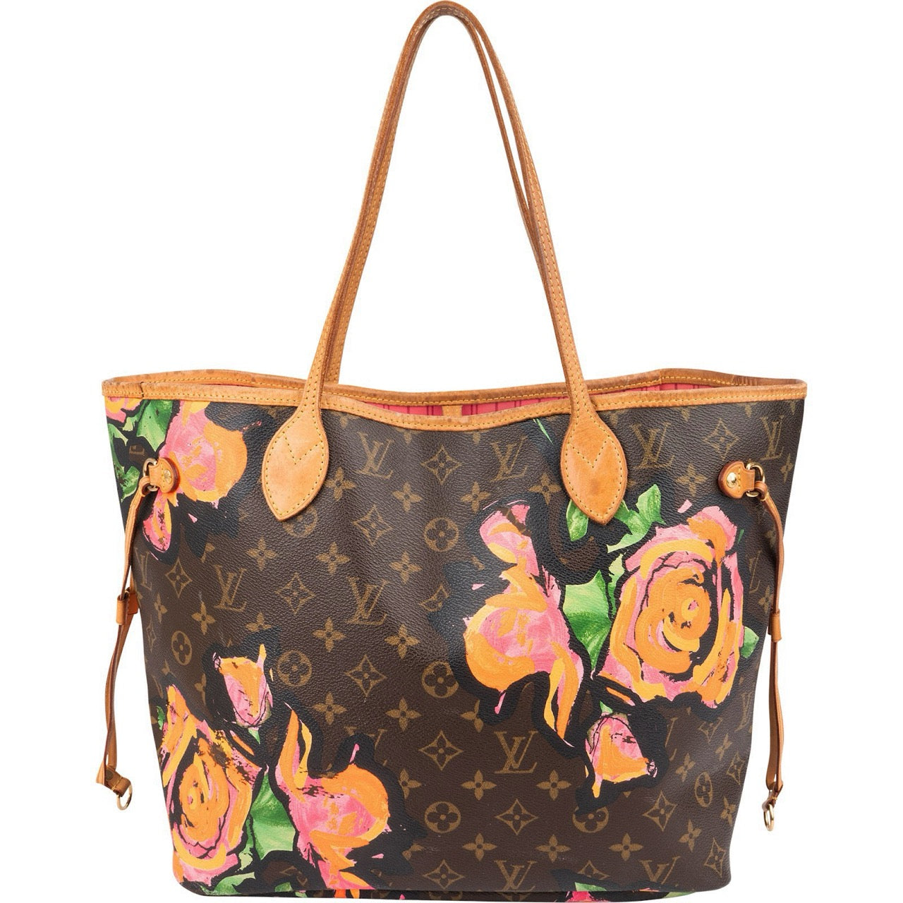 Louis Vuitton Limited Monogram Roses Neverfull MM Shoulder Bag