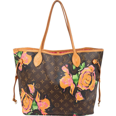 Louis Vuitton Limited Monogram Roses Neverfull MM Shoulder Bag