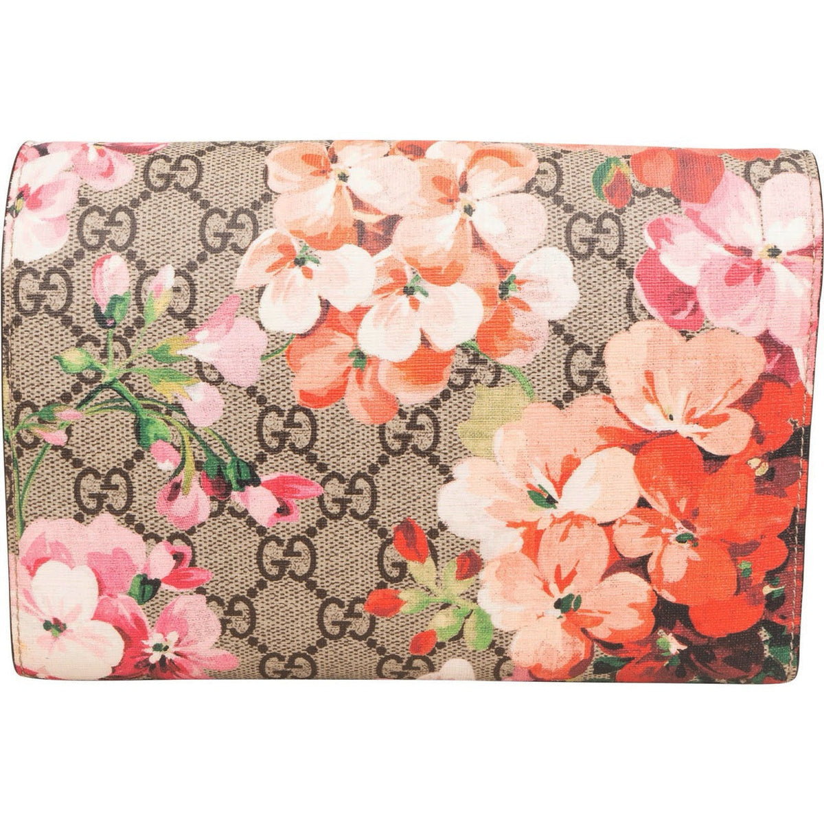 Gucci Monogram GG Supreme Blooms Dionysus Wallet On Chain Crossbody Bag