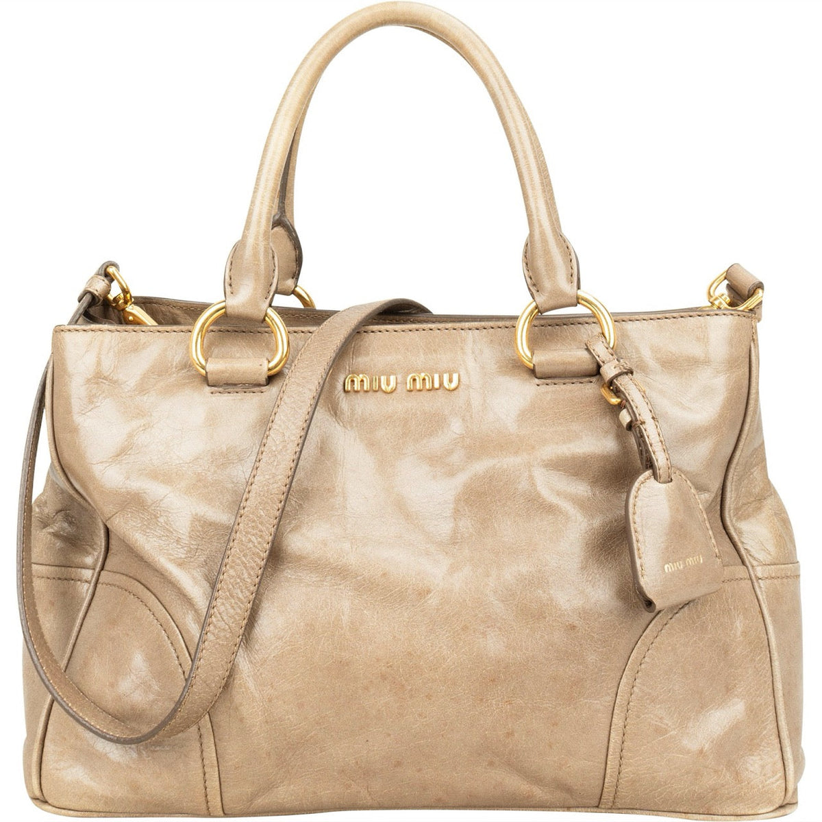 Miu Miu Tasche aus Vitello-Lux-Leder – Vorderansicht