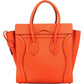 Céline Orange Grained Leather Luggage Handbag