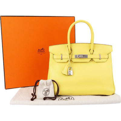 Hermès Soufre Epsom Leather Palladium Birkin 30 Handbag