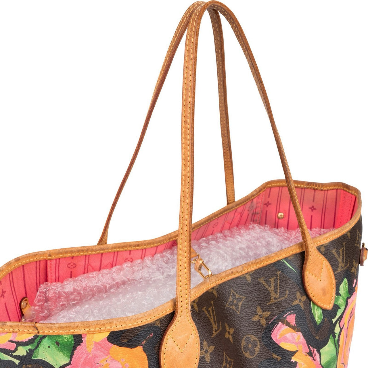 Louis Vuitton Limited Monogram Roses Neverfull MM Shoulder Bag