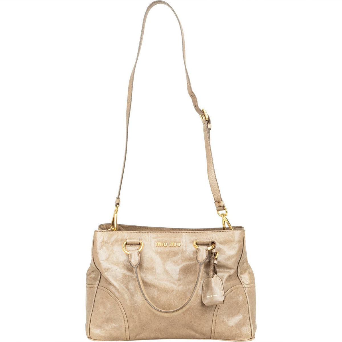 Miu Miu Tasche aus Vitello-Lux-Leder – Ansicht 9