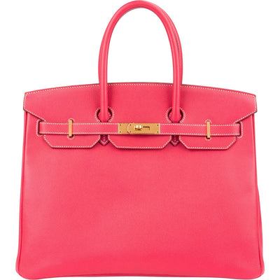 Hermès Rose Tyrien Epsom Leather Gold Birkin 35 Handbag