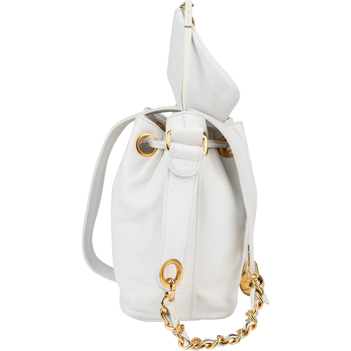Chanel Lambskin CC Drawstring Bucket Crossbody Bag