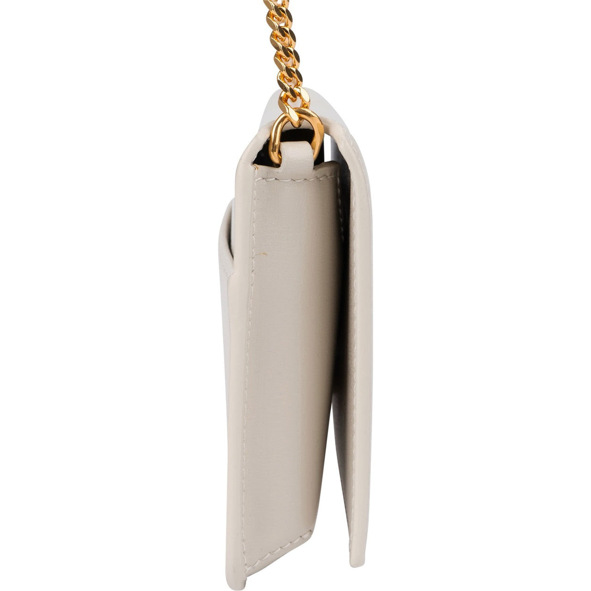 Saint Laurent Kate Wallet on Chain aus grauem Glattleder – Ansicht 5