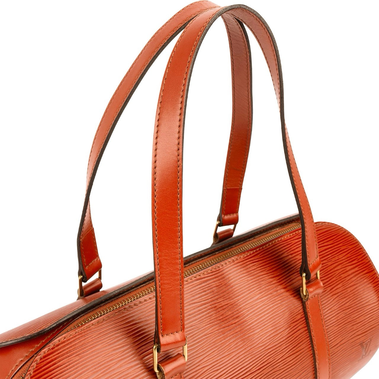 Louis Vuitton Cognac Epi Leather Soufflot Handbag